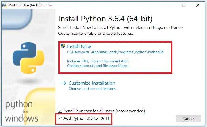 python installation 3.6 Setup1